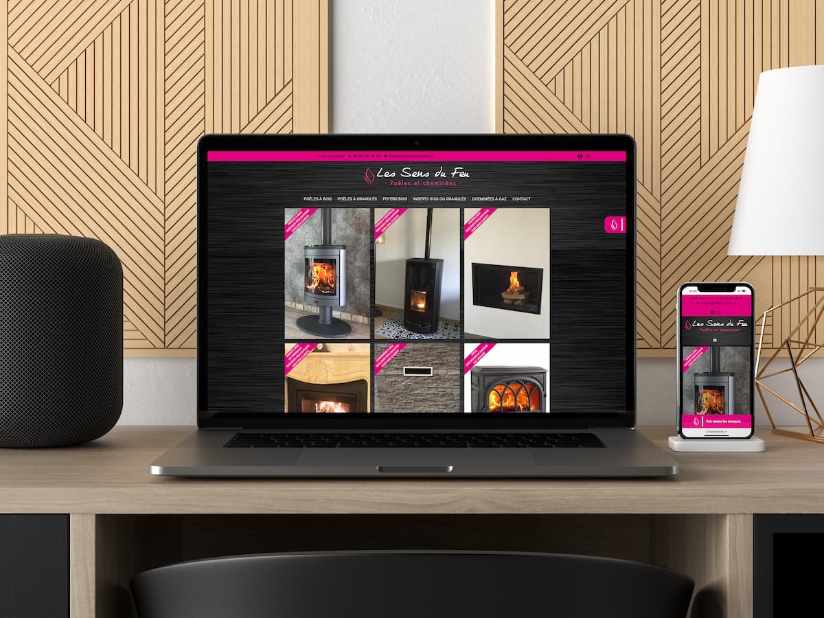 Création de site internet Les sens du feu - Toile de com agence digitale caen